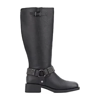 New York & Company Womens Carter Block Heel Motorcycle Boots