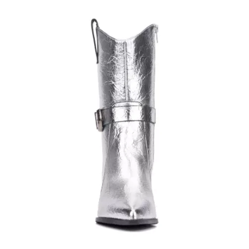 New York & Company Womens Wesley Stacked Heel Booties