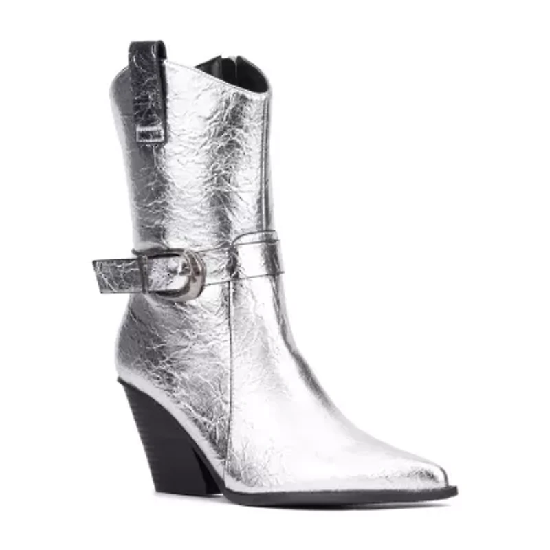 New York & Company Womens Wesley Stacked Heel Booties