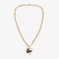 Bijoux Bar Gold Tone Womens Heart 34 Inch Pendant Necklace