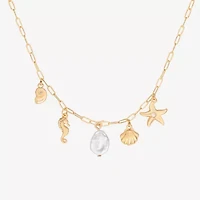 Bijoux Bar Delicates Gold Tone Womens 16 Inch Collar Necklace