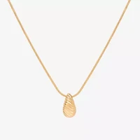 Bijoux Bar Delicates Gold Tone Womens Stainless Steel 16 Inch Pendant Necklace