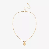 Bijoux Bar Delicates Gold Tone Womens Stainless Steel 16 Inch Pendant Necklace