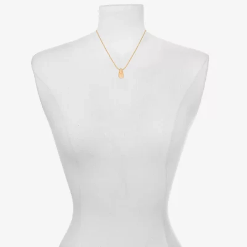 Bijoux Bar Delicates Gold Tone Womens Stainless Steel 16 Inch Pendant Necklace