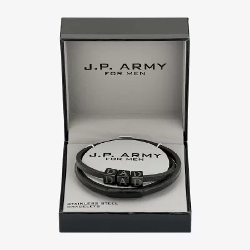 J.P. Army Dad Mens 2-pc. Stainless Steel Bracelet Set