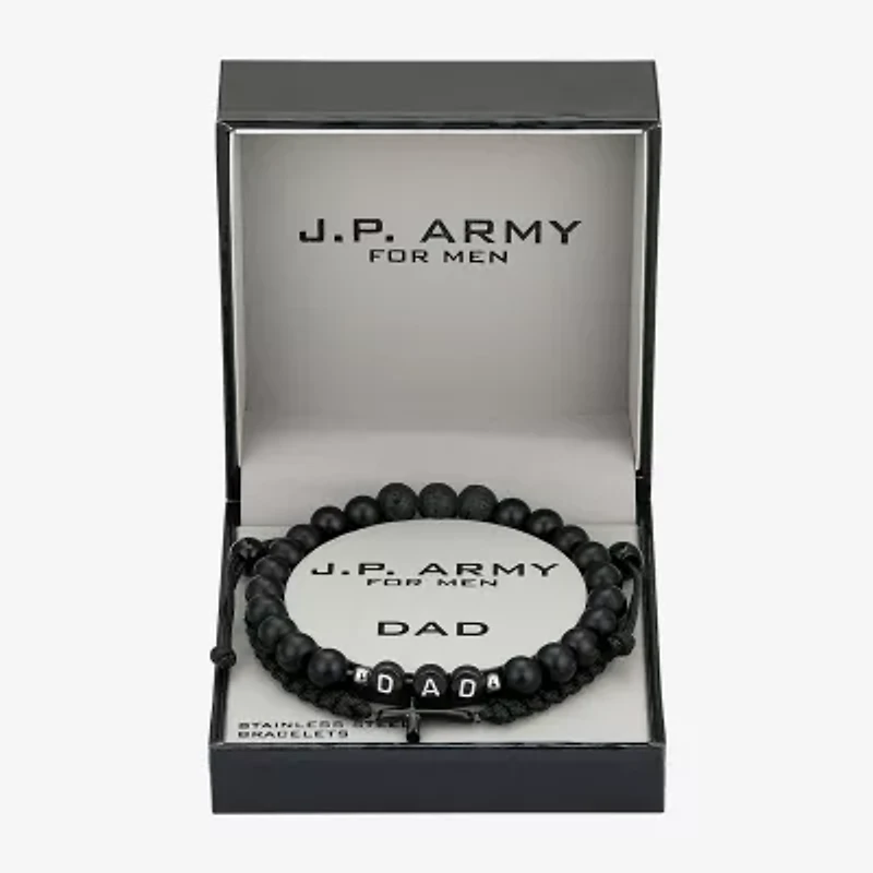 J.P. Army Dad Mens 2-pc. Stainless Steel Bracelet Set