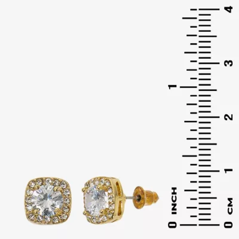 Sparkle Allure Light Up Box Womens Cubic Zirconia 10K Gold Over Brass Square 2-pc. Jewelry Set