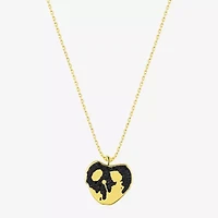 Disney Classics Just One Bite Apple Womens Black Crystal 10K Gold Over Brass 16 Inch Pendant Necklace