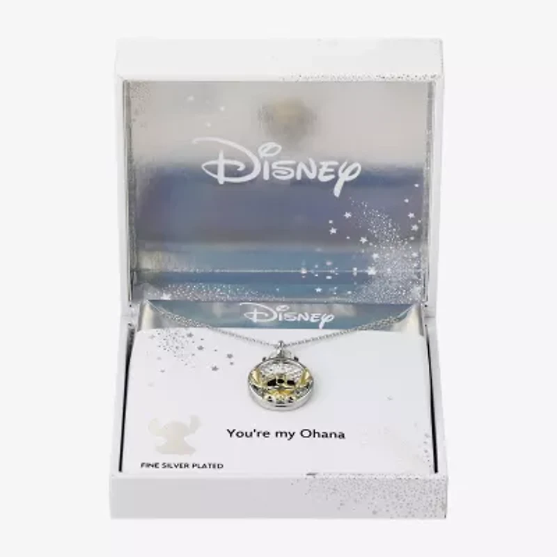 Disney Classics Womens Crystal 10K Gold Over Brass Pure Silver Over Brass 16 Inch Pendant Necklace