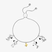 Disney Classics Womens 10K Gold Over Brass Pure Silver Over Brass Peanuts Charm Bracelet