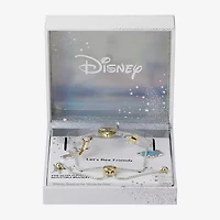 Disney Classics Womens 10K Gold Over Brass Pure Silver Over Brass Heart Winnie The Pooh Charm Bracelet