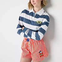 Juniors Womens Long Sleeve Mickey and Friends Polo Shirt