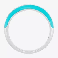 Womens 5.5MM Lab Created White Sapphire Sterling Silver Band