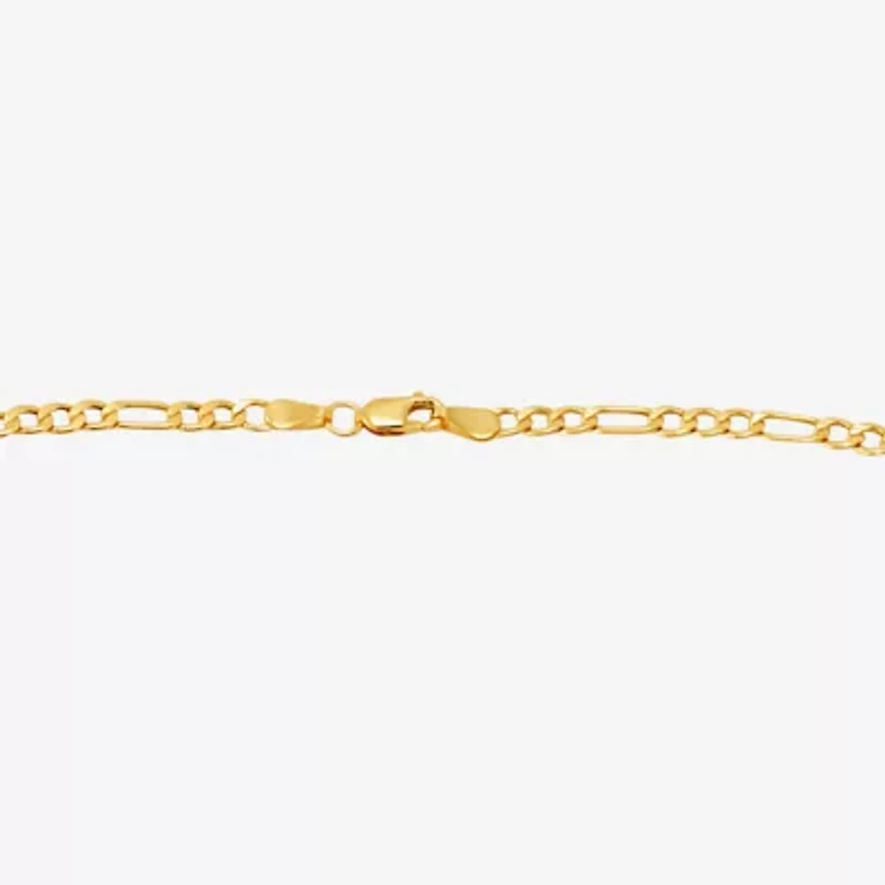 Womens 14K Gold 24 Inch Figaro Chain Necklace