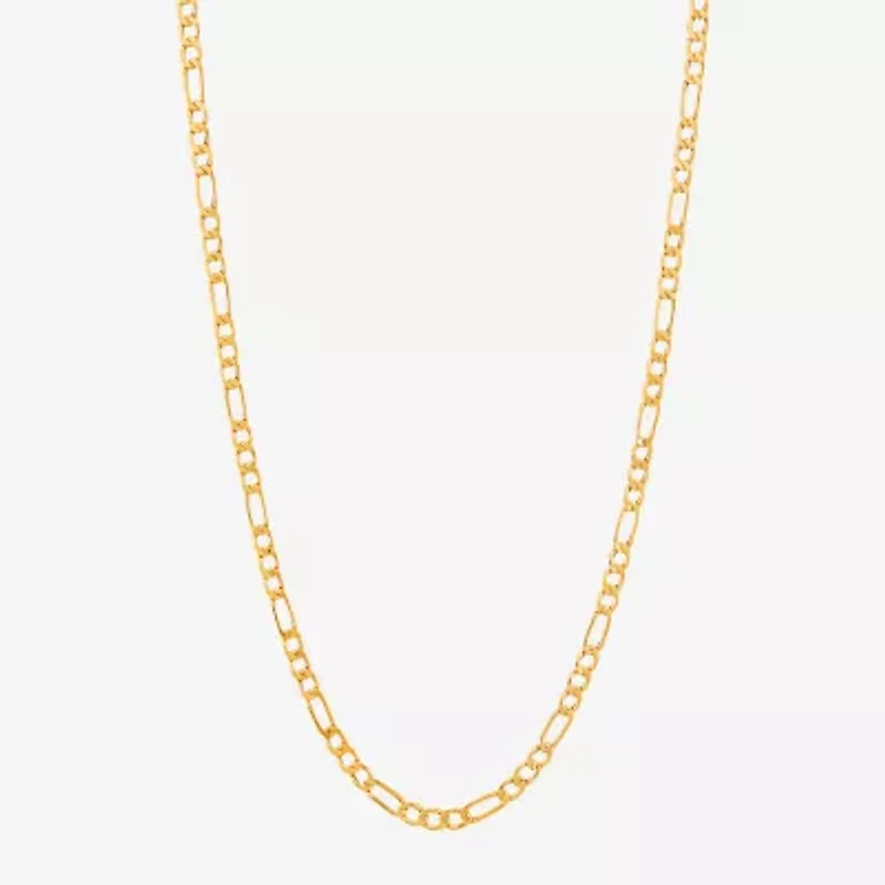 Womens 14K Gold 24 Inch Figaro Chain Necklace