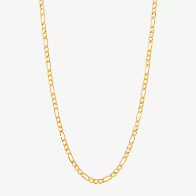 Womens 14K Gold 24 Inch Figaro Chain Necklace