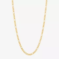 Womens 14K Gold 24 Inch Figaro Chain Necklace