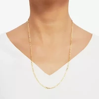 Womens 14K Gold 24 Inch Figaro Chain Necklace