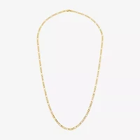 Womens 14K Gold 24 Inch Figaro Chain Necklace