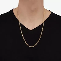 Womens 14K Gold 24 Inch Figaro Chain Necklace