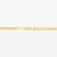 Made in Italy Unisex Adult 10K Gold 7.5 Inch Hollow Curb Chain Bracelet