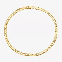 Made in Italy Unisex Adult 10K Gold 7.5 Inch Hollow Curb Chain Bracelet