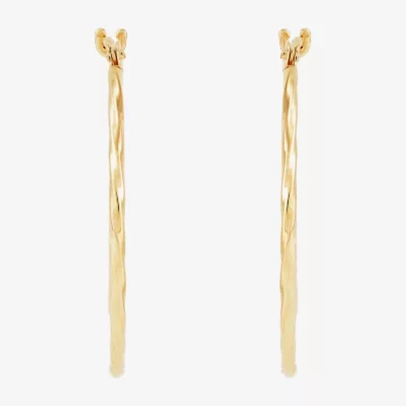 Womens 14K Gold 23mm Round Hoop Earrings