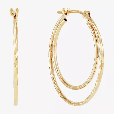 Womens 14K Gold 23mm Round Hoop Earrings