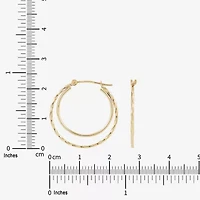 Womens 14K Gold 23mm Round Hoop Earrings