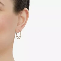 Womens 14K Gold 23mm Round Hoop Earrings