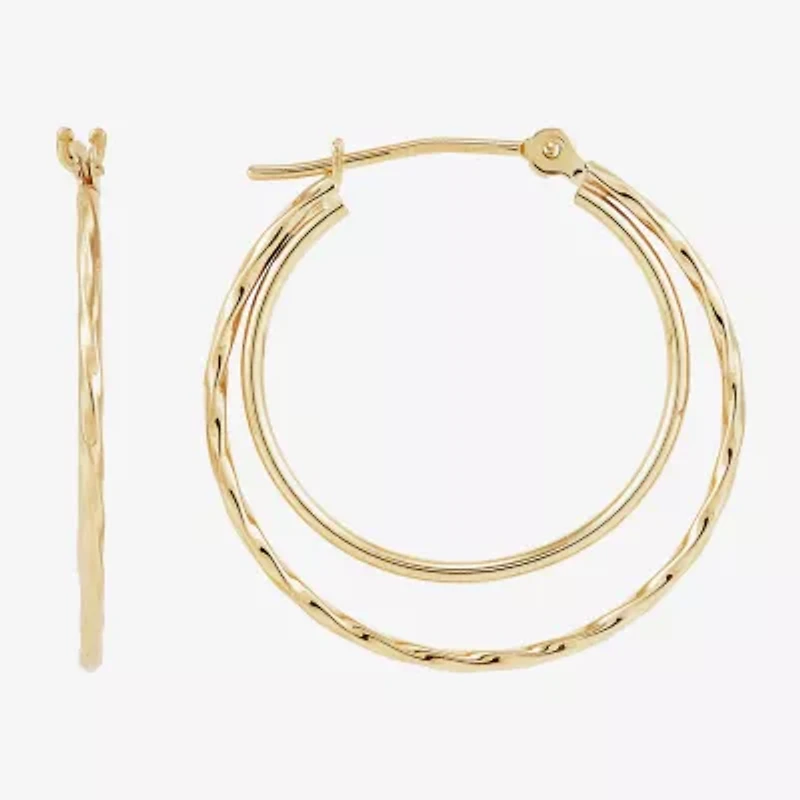 Womens 14K Gold 23mm Round Hoop Earrings