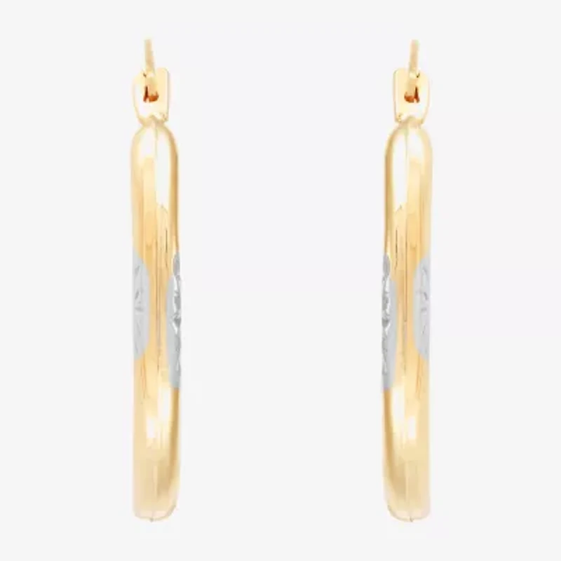 Womens 14K Gold 21.5mm Round Hoop Earrings