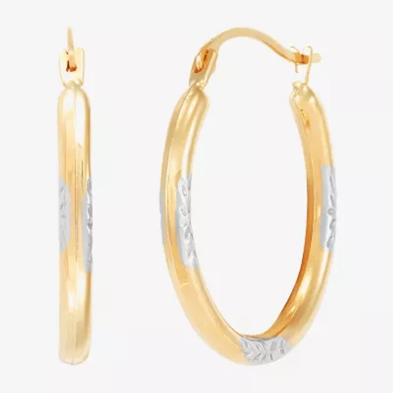 Womens 14K Gold 21.5mm Round Hoop Earrings