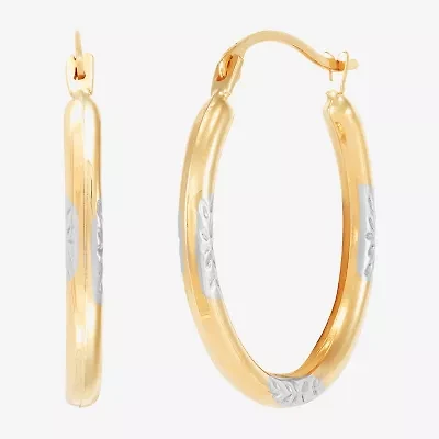 Womens 14K Gold 21.5mm Round Hoop Earrings