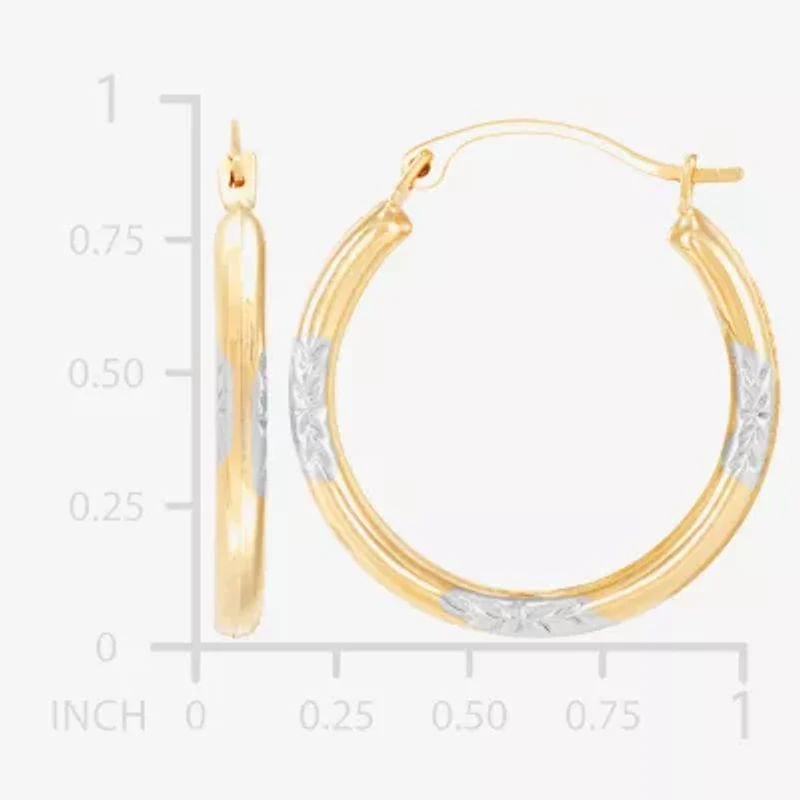 Womens 14K Gold 21.5mm Round Hoop Earrings