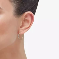 Womens 14K Gold 21.5mm Round Hoop Earrings