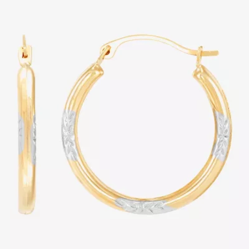 Womens 14K Gold 21.5mm Round Hoop Earrings