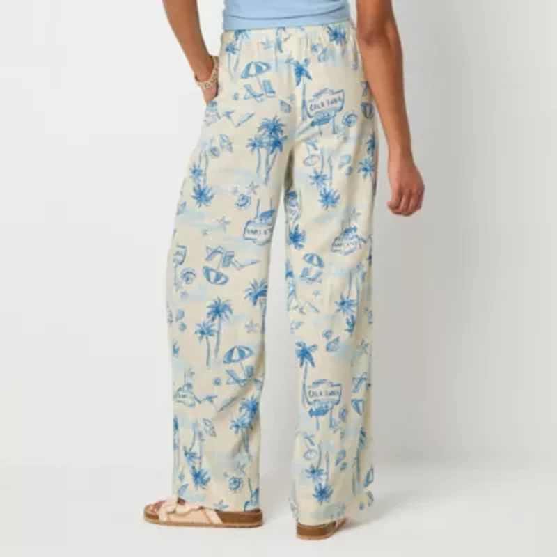 Arizona Linen Womens Straight Low Rise Juniors Drawstring Pant