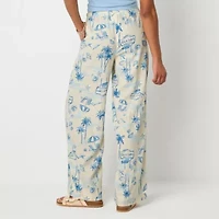 Arizona Linen Womens Straight Low Rise Juniors Drawstring Pant