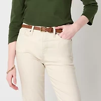 St. John's Bay Womens Mid Rise Wide Cuff Straight Leg Jean