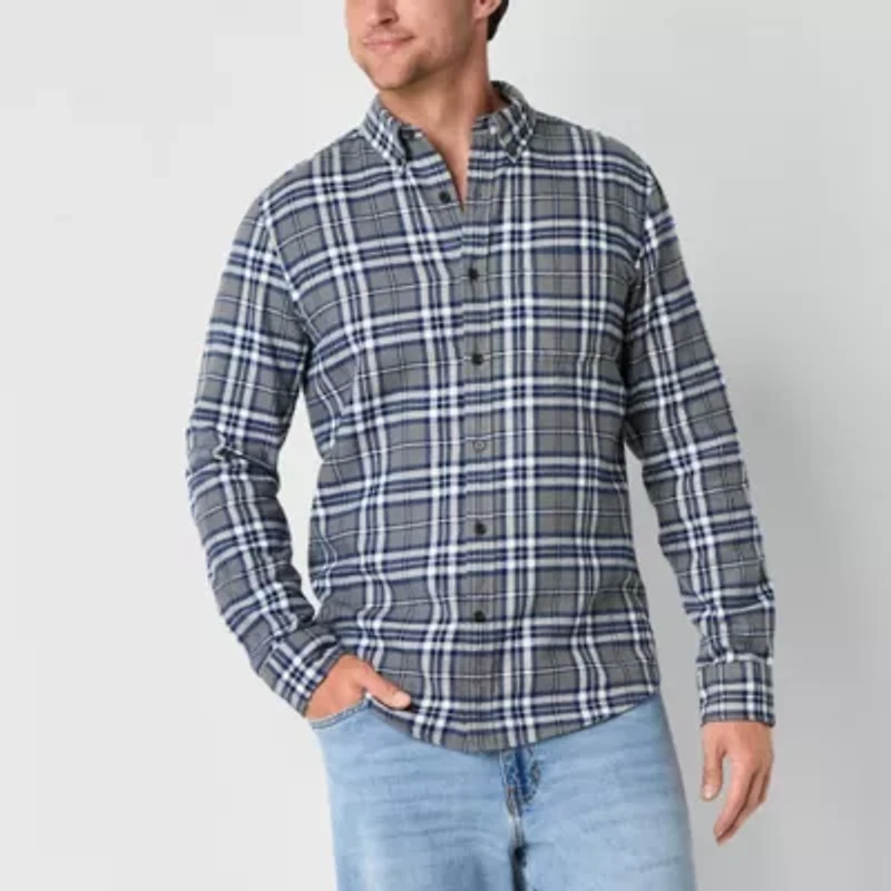St. John's Bay Mens Long Sleeve Classic Fit Flannel Shirt