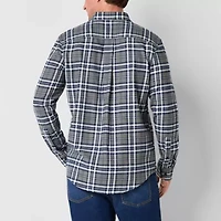 St. John's Bay Dexterity Mens Easy-on + Easy-off Long Sleeve Adaptive Classic Fit Flannel Shirt