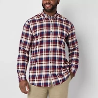 St. John's Bay Mens Long Sleeve Classic Fit Big and Tall Flannel Shirt