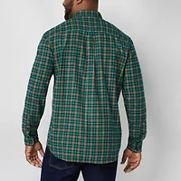St. John's Bay Dexterity Mens Easy-on + Easy-off Long Sleeve Adaptive Classic Fit Big and Tall Flannel Shirt