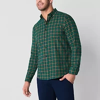 St. John's Bay Mens Long Sleeve Classic Fit Flannel Shirt