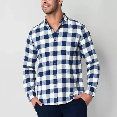 St. John's Bay Mens Long Sleeve Classic Fit Flannel Shirt