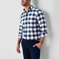 St. John's Bay Mens Long Sleeve Classic Fit Flannel Shirt