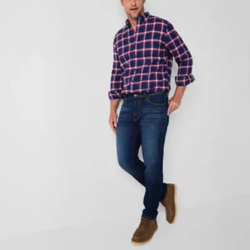 St. John's Bay Mens Long Sleeve Classic Fit Flannel Shirt