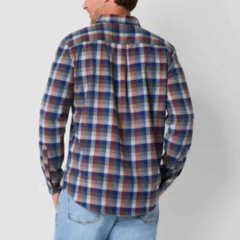 St. John's Bay Mens Long Sleeve Classic Fit Flannel Shirt