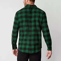 St. John's Bay Mens Easy-on + Easy-off Seated Wear Long Sleeve Adaptive Classic Fit Flannel Shirt